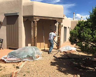 Sandblasting Outdoor Wooden Posts in Kansas City, MO